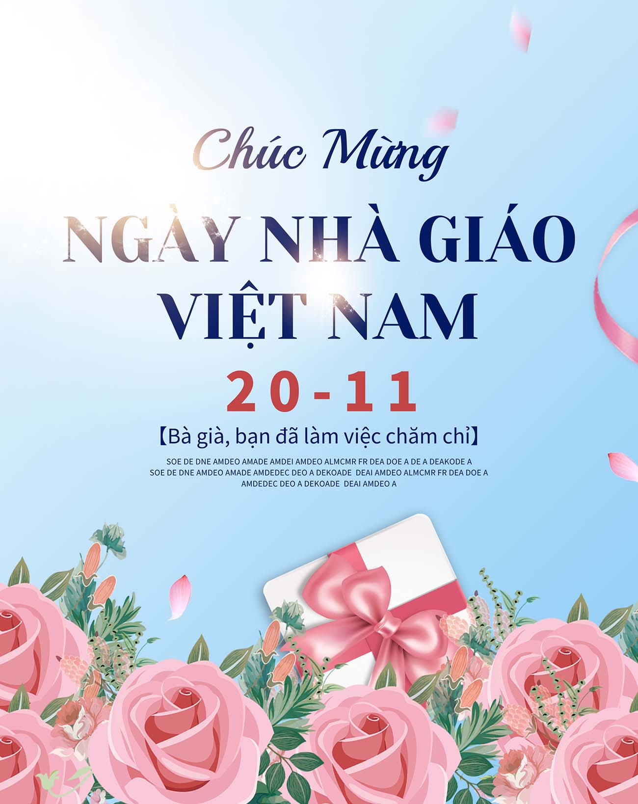 Poste thiệp chúc mứng ngày nhà giáo PSD