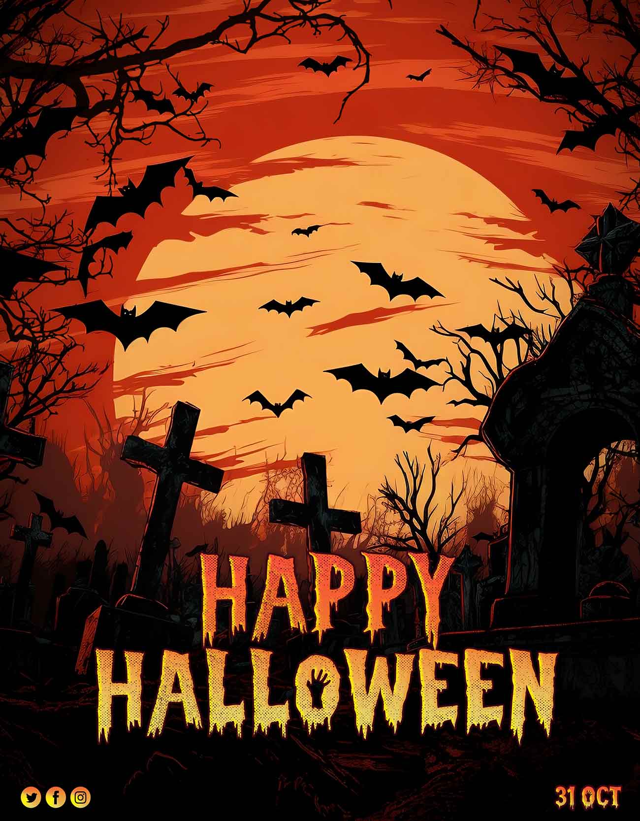 Poster lễ hội halloween file PSD mẫu số 8