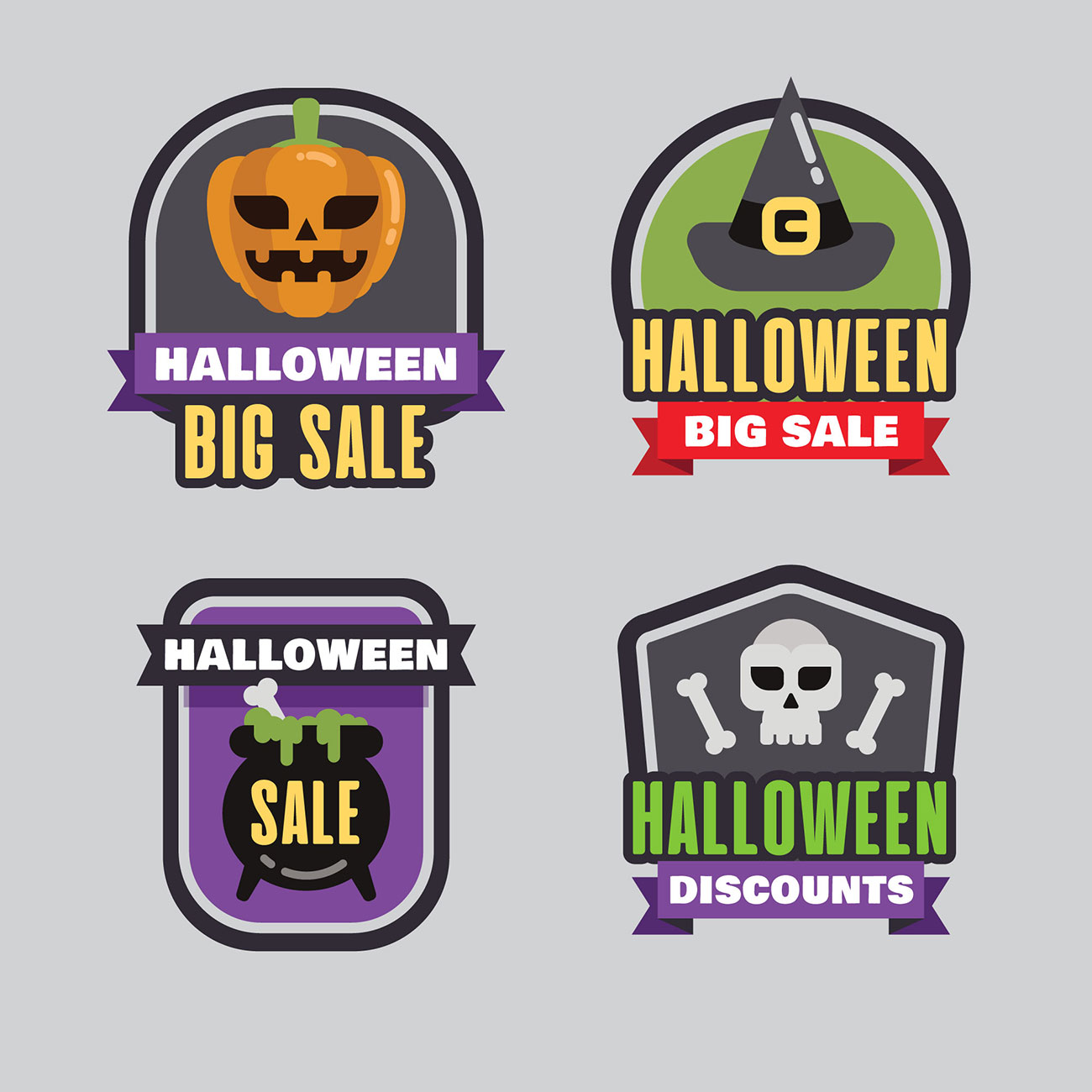 Nhãn dán big sale halloween file AI