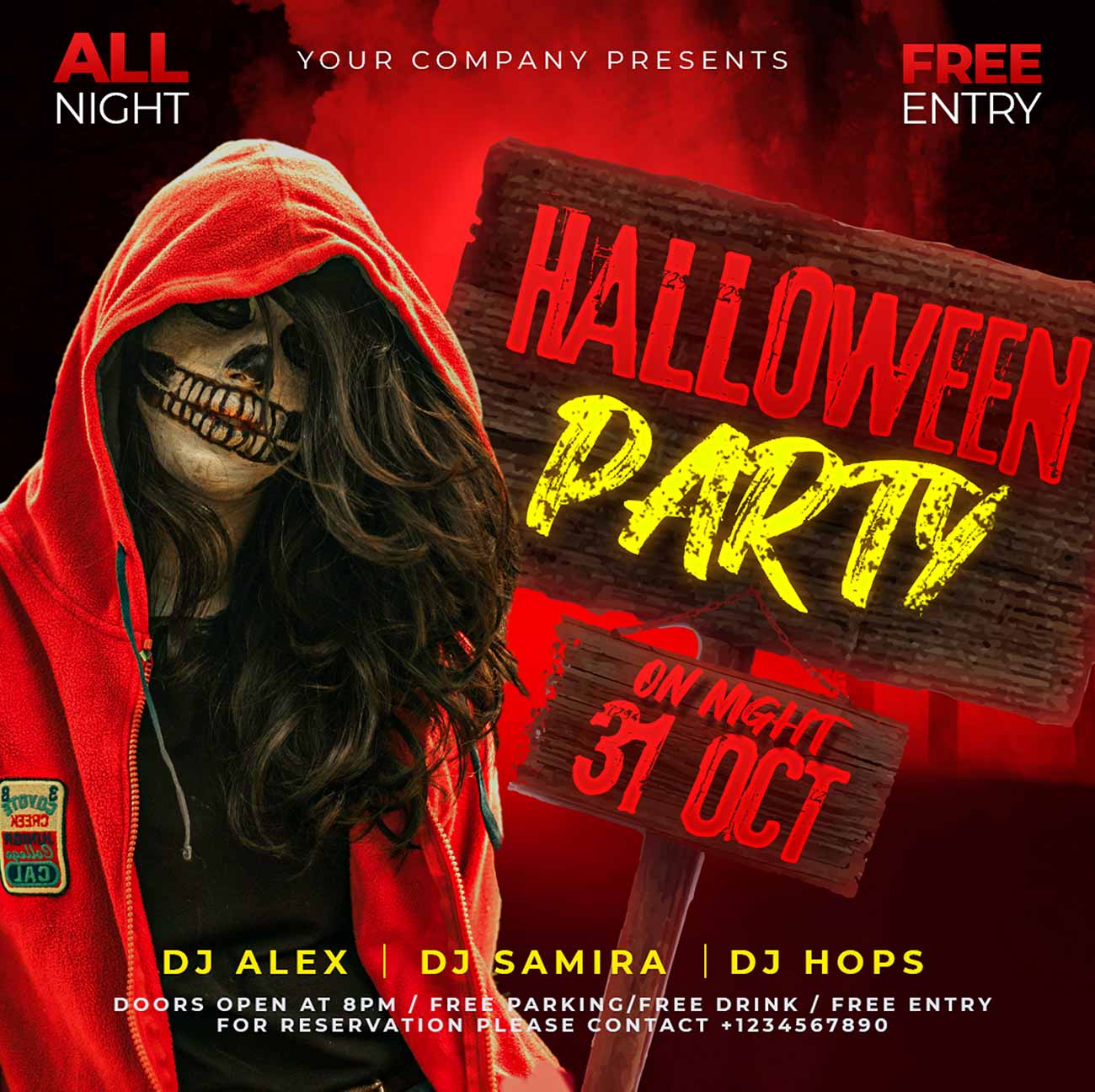 Poster ca sĩ trong lễ hội halloween 3D file PSD mẫu số 24