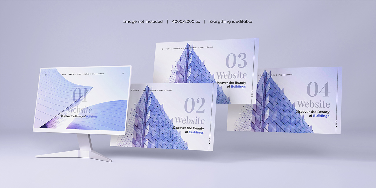 Mockup website file PSD mẫu số 15