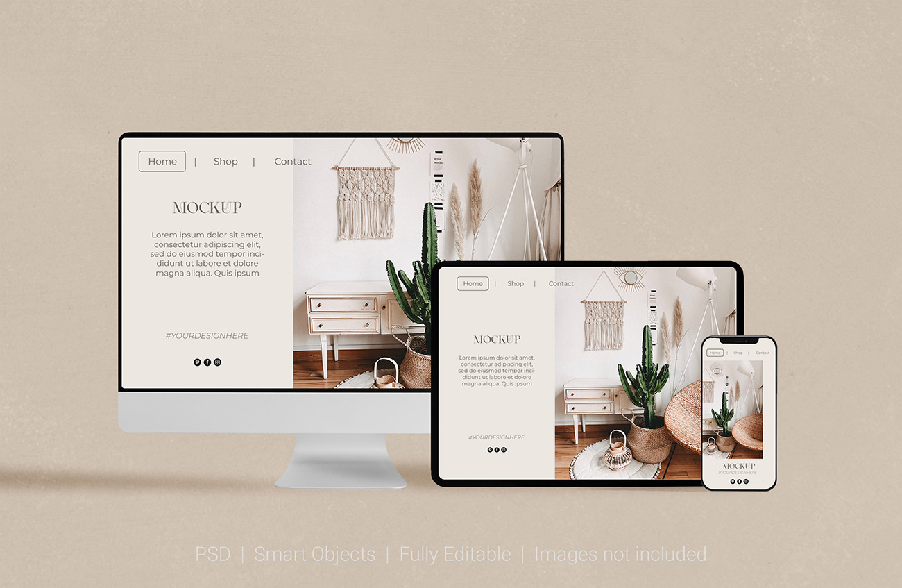 Mockup website file PSD mẫu số 24