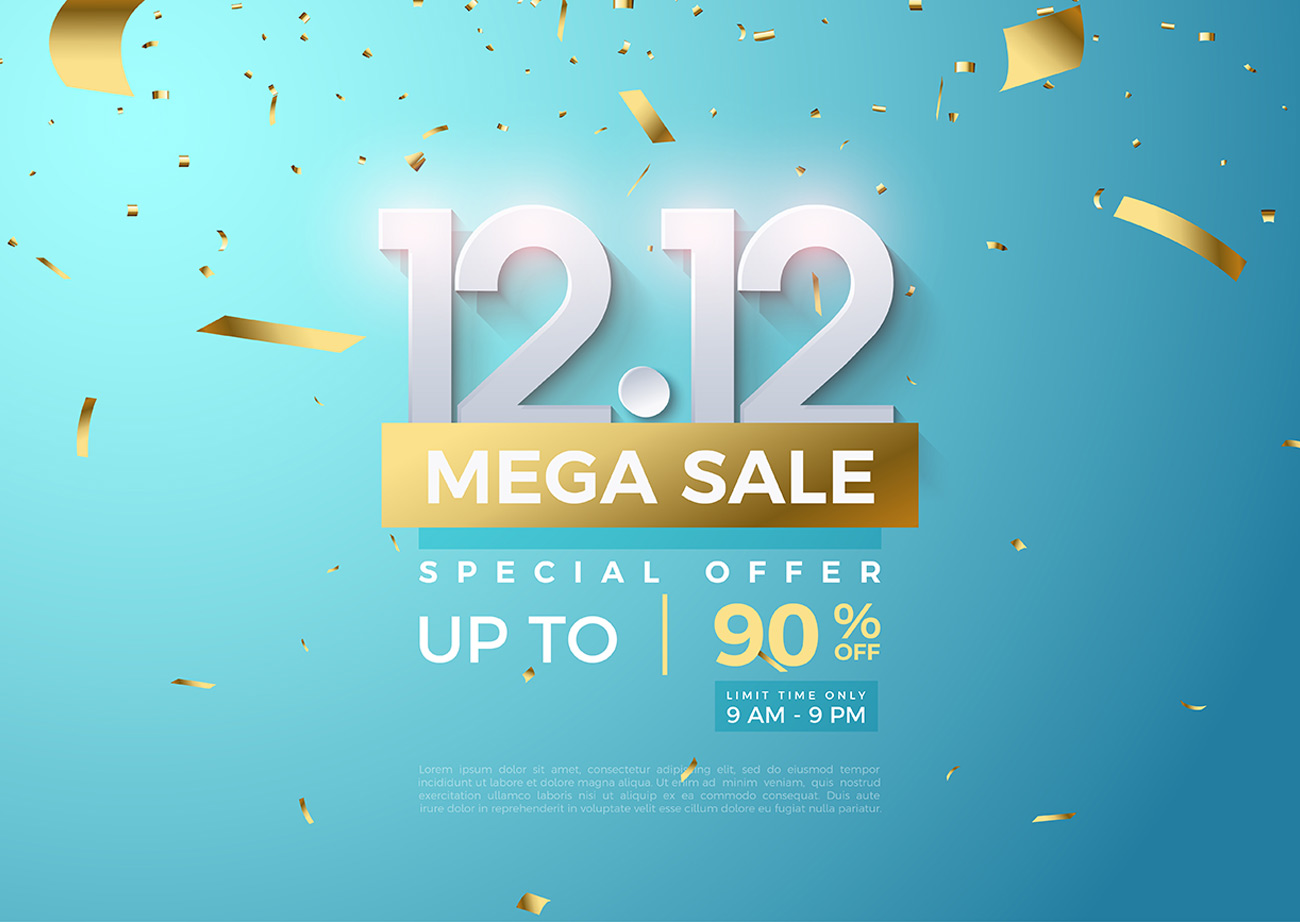 Background mega sale 12.12 lên đến 90% file EPS