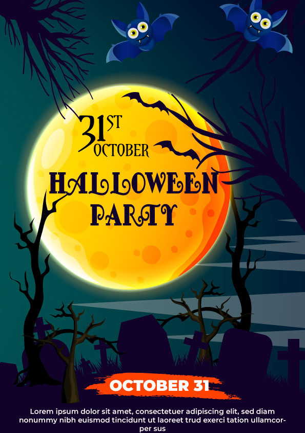 Poster halloween, kinh dị mẫu số 019 PSD