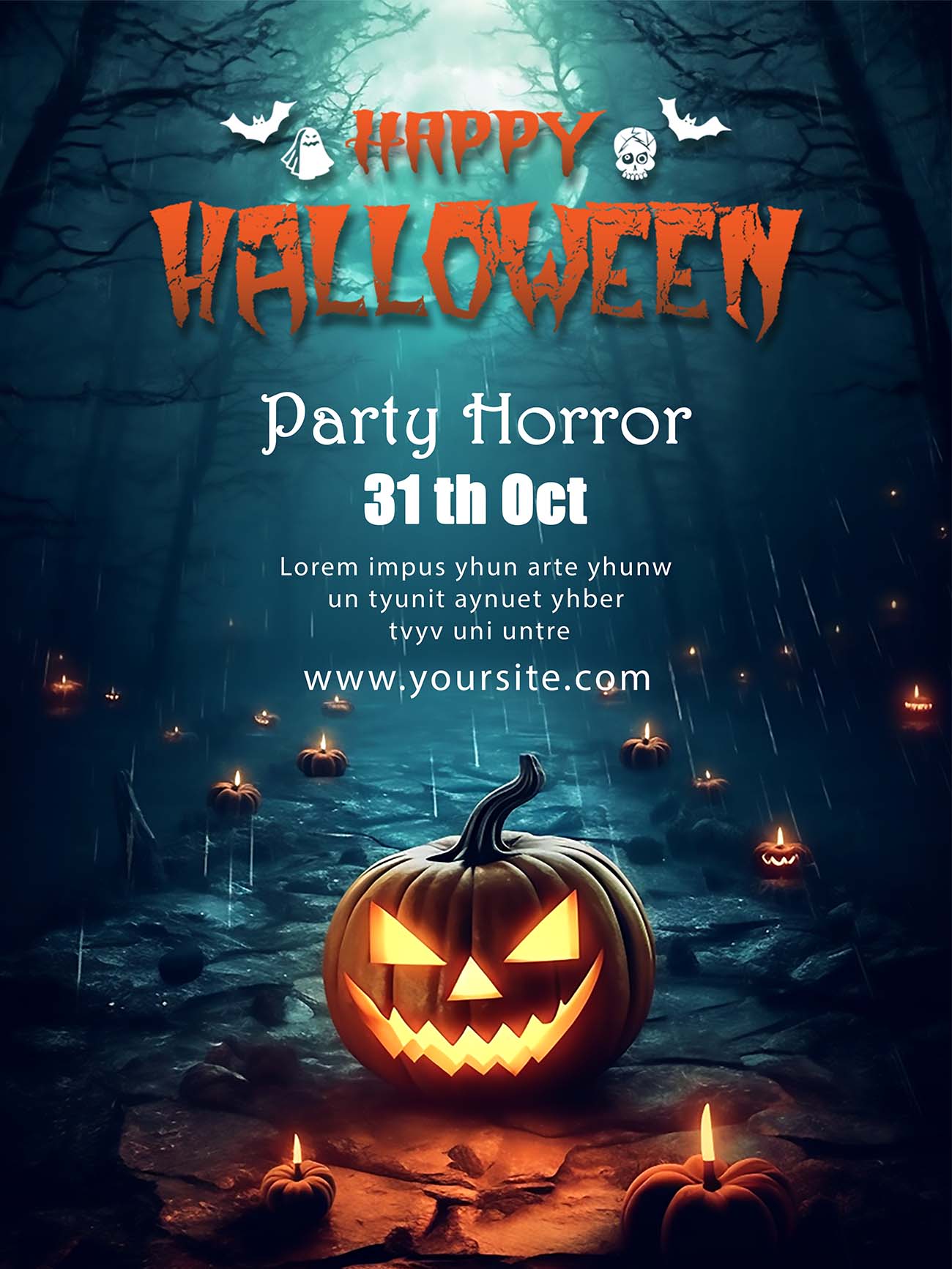 Poster halloween kinh dị mẫu H92 PSD