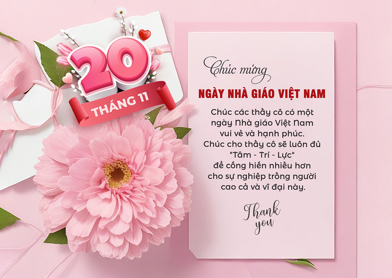 Thiệp chúc mừng ngày nhà giáo Việt Nam mẫu 33 PSD