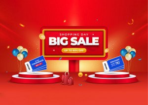 Background big sale tặng phiếu hoàn tiền 50% file EPS