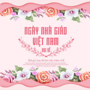 Banner hoa trang trí ngày nhà giáo Việt Nam file PSD