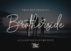 Font chữ viết tay, chữ ký mềm mại cho thiệp cưới, lễ cưới TH Brotherside Signature