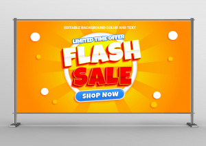 Nhãn flash sale nền vàng chữ đỏ file PSD