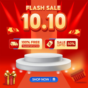 Banner chương trình flash sale 10.10 file EPS