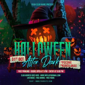 Poster halloween, kinh dị mẫu số 138 PSD