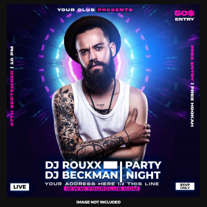 Banner DJ Roux đêm nhạc party file PSD - Số 1088