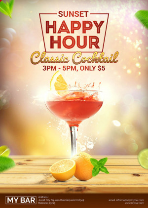 Poster cập nhật giá sản phẩm ly nước cocktail PSD