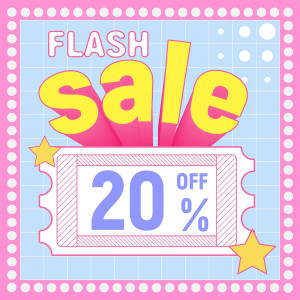 Nhãn flash sale giảm giá 20% file EPS