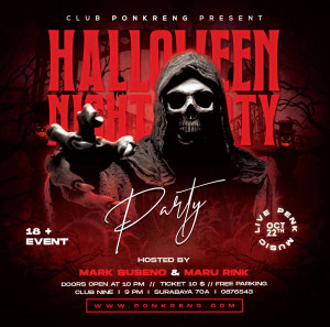 Banner tiệc hallween tại quán club file PSD