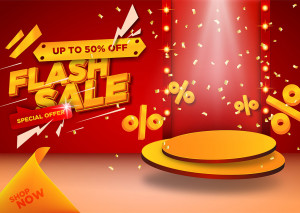 Background mua sắm flash sale 50% file EPS