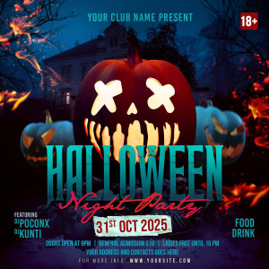 Poster halloween, kinh dị mẫu số 136 PSD