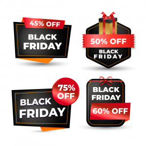 Nhãn giảm giá black friday file AI