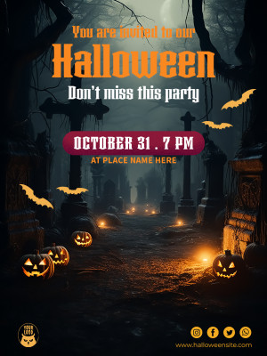 Poster halloween kinh dị mẫu H119 PSD