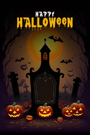 Poster halloween nghĩa trang, kinh dị mẫu H98 PSD