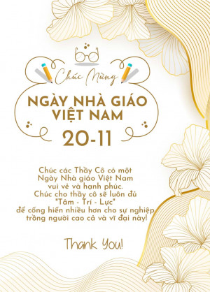 Poster thiệp chúc ngày nhà giáo Việt Nam mẫu 28 EPS và AI