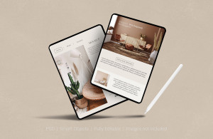 Mockup màn hình máy tính bảng hiện đại PSD mẫu số 30