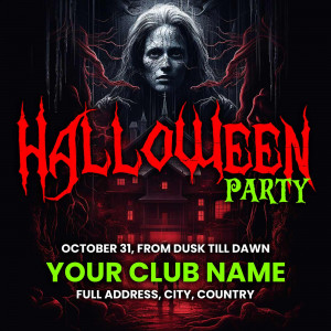 Banner tiệc halloween tại club file PSD