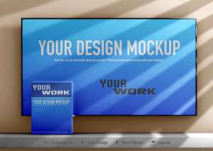 Mockup tivi mẫu số T76 PSD