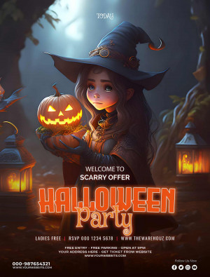 Poster lễ hội halloween file PSD mẫu số 18