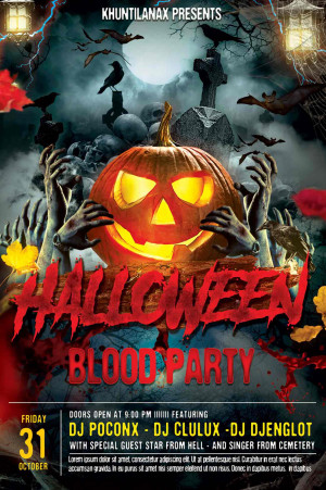 Poster lễ hội halloween file PSD mẫu số 16