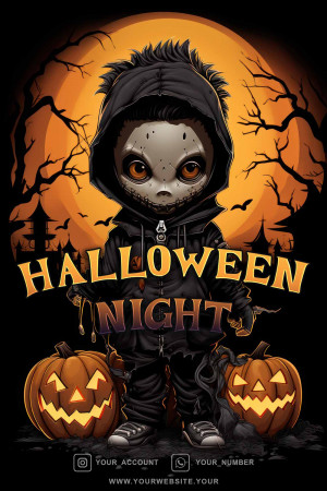 Poster halloween mẫu H90 PSD