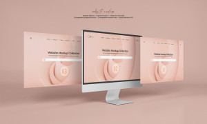 Mockup máy tính file PSD mẫu số 62