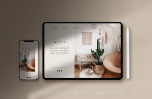 Mockup màn hình máy tính bảng hiện đại PSD mẫu số 37