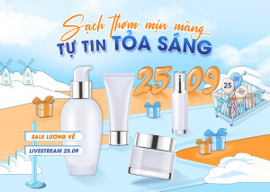 Banner mua sắm, mỹ phẩm mẫu số P34 PSD