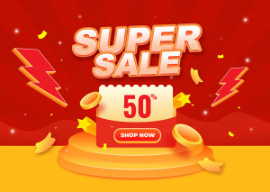 Nhãn siêu sale 50% file EPS