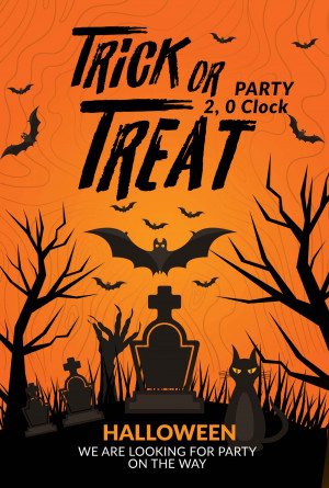 Poster halloween, kinh dị mẫu số 009 PSD