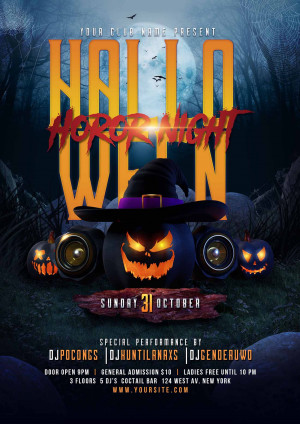 Poster halloween, kinh dị mẫu số 125 PSD