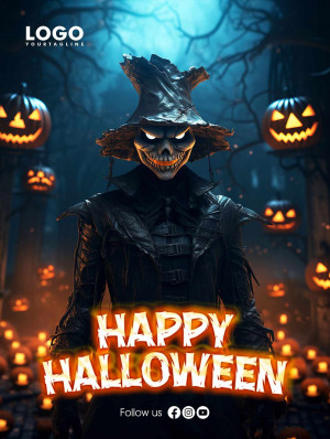 Poster lễ hội halloween file PSD mẫu số 13