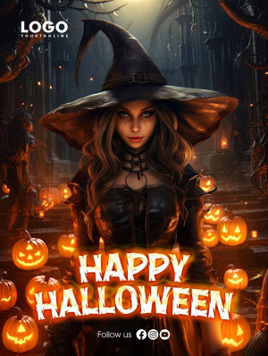 Poster lễ hội halloween file PSD mẫu số 11