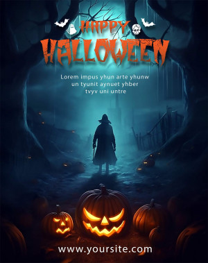 Poster lễ hội halloween file PSD mẫu số 10