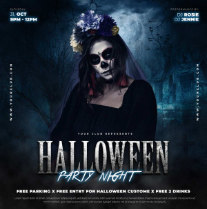 Poster ca sĩ trong lễ hội halloween 3D file PS mẫu số 8