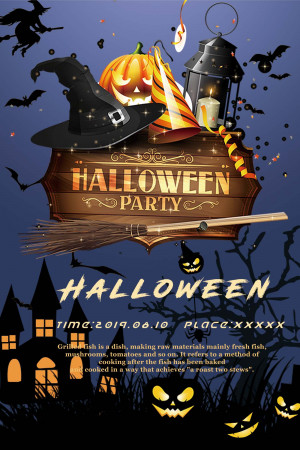 Poster halloween  mẫu số H07 PSD