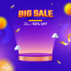 Background big sale 50% nền tím file EPS