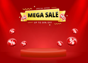 Backgound mega sale giảm giá 50% file EPS