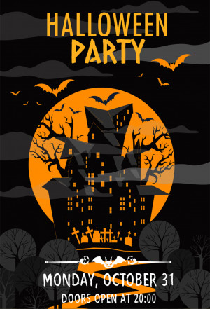 Poster halloween, kinh dị mẫu số 003 PSD