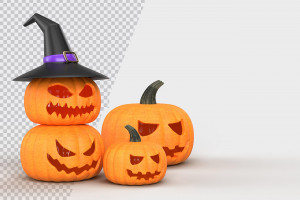 Banner halloween hình bí ngô file PSD mẫu số 2