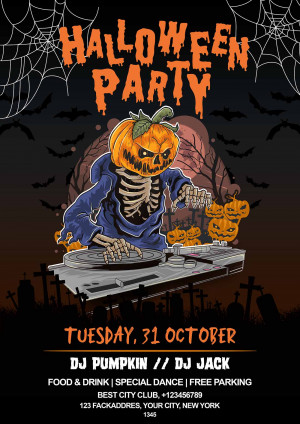 Poster halloween, kinh dị mẫu số 126 PSD