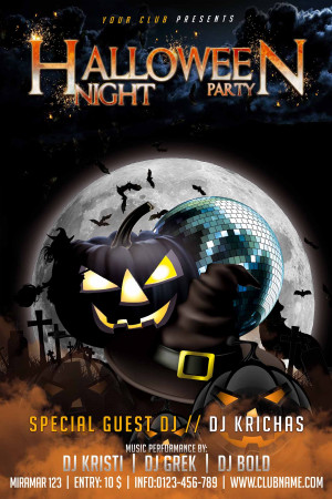 Poster halloween mẫu số H11 PSD