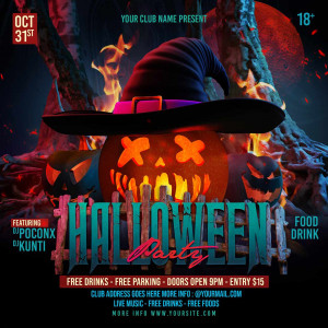 Poster lễ hội halloween file PSD mẫu số 2